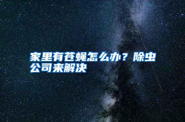 家里有蒼蠅怎么辦？除蟲公司來解決