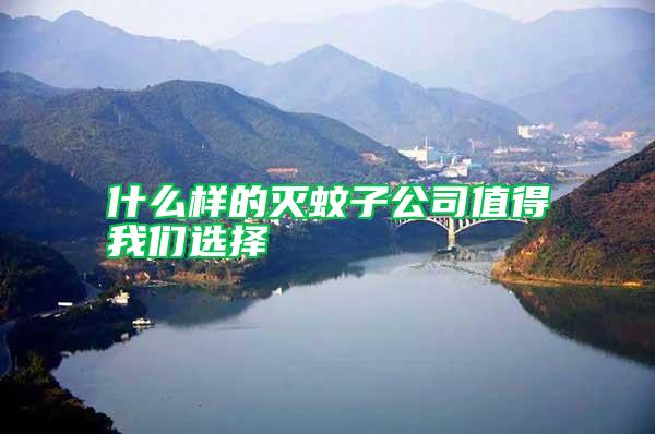 什么樣的滅蚊子公司值得我們選擇