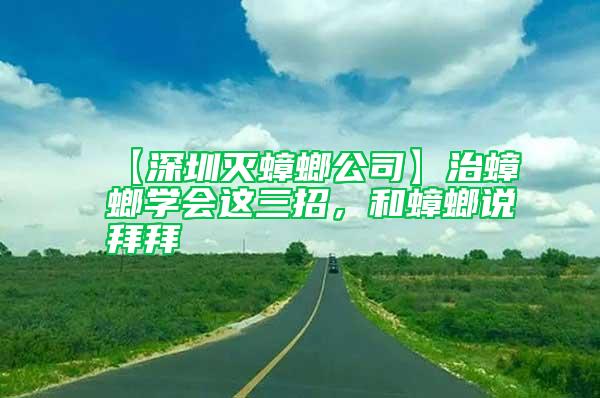 【深圳滅蟑螂公司】治蟑螂學會這三招，和蟑螂說拜拜
