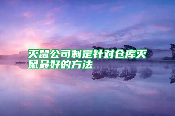滅鼠公司制定針對(duì)倉庫滅鼠最好的方法