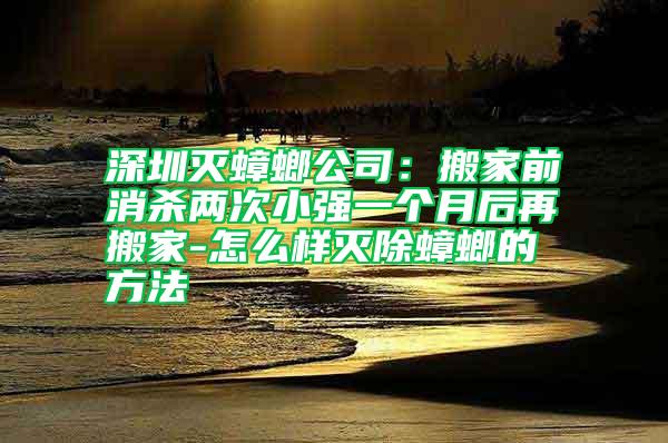 深圳滅蟑螂公司：搬家前消殺兩次小強一個月后再搬家-怎么樣滅除蟑螂的方法