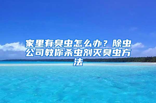 家里有臭蟲(chóng)怎么辦？除蟲(chóng)公司教你殺蟲(chóng)劑滅臭蟲(chóng)方法