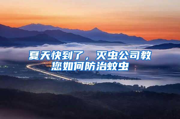 夏天快到了，滅蟲公司教您如何防治蚊蟲