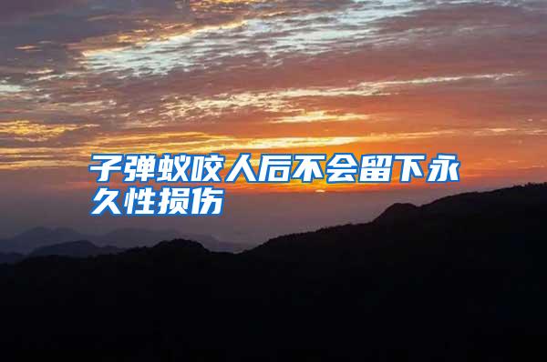 子彈蟻咬人后不會留下永久性損傷