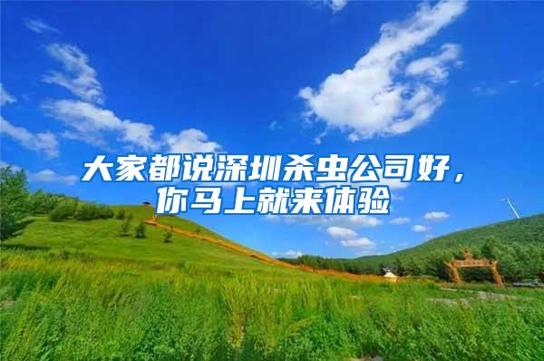 大家都說深圳殺蟲公司好，你馬上就來體驗