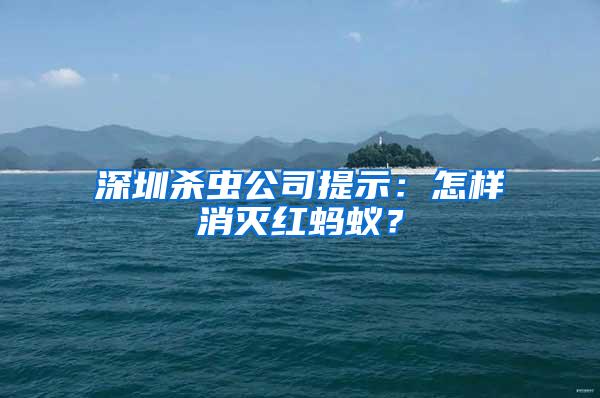 深圳殺蟲公司提示：怎樣消滅紅螞蟻？